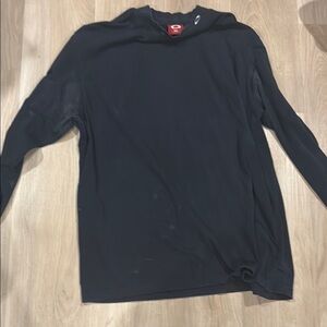 Black Sweatshirt with Crew Neck and Full-Length Sleeves